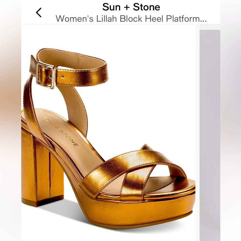 NIB! Sun & Stone Gold Lilla sandals in gold size 9.5